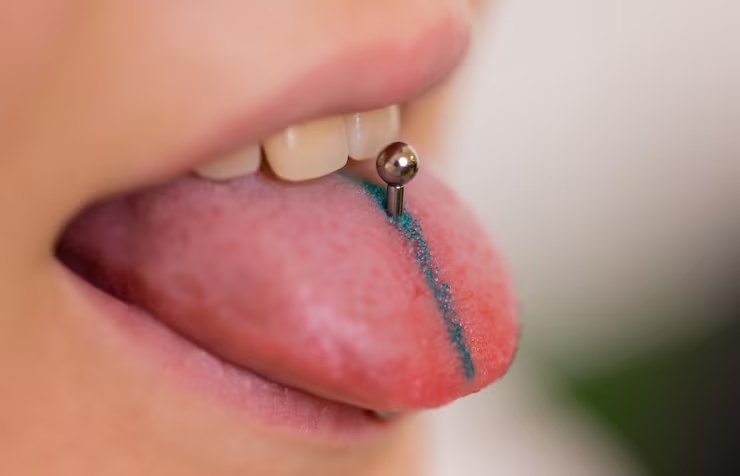 piercing na língua